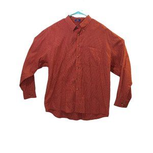 Pendleton Men's Plaid XL 100% cotton long sleeve button up shirt Red And White